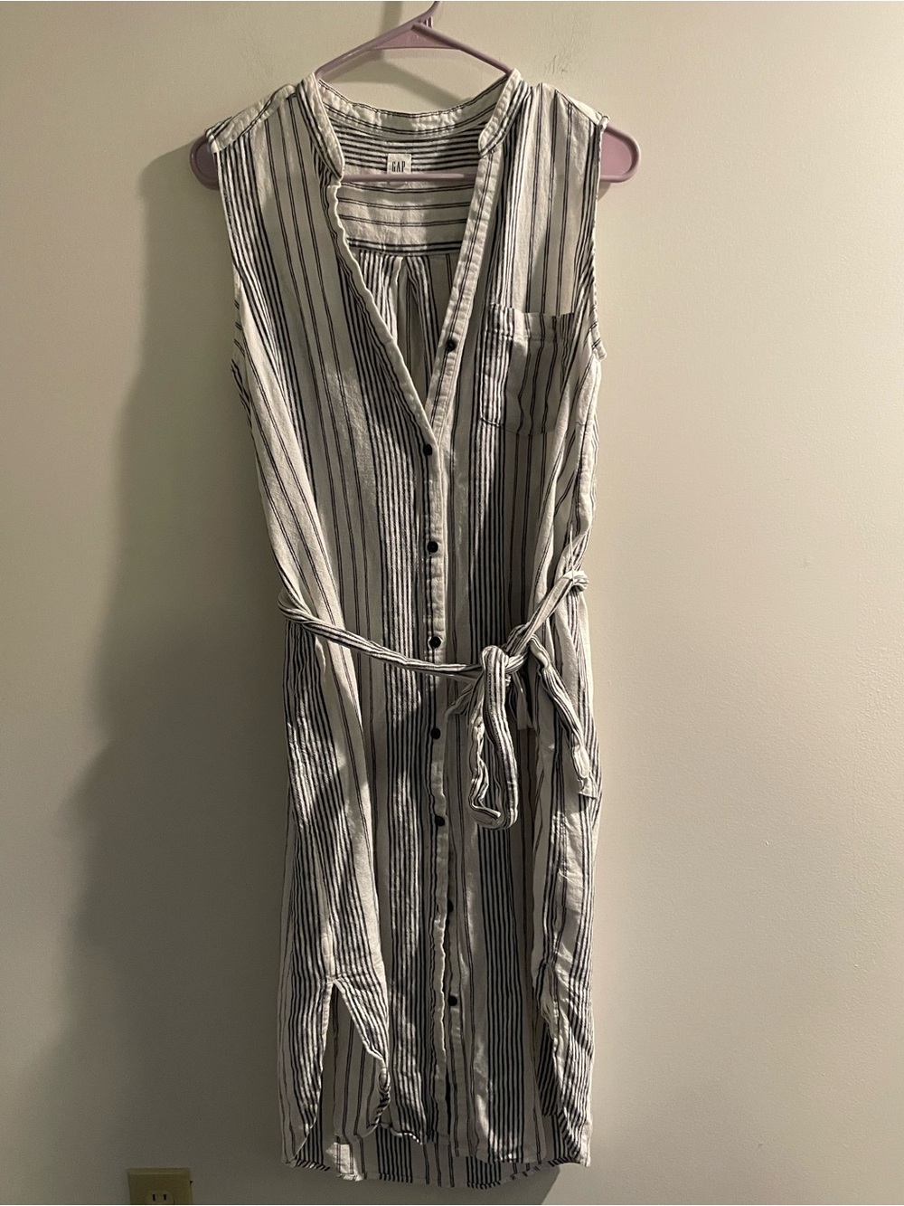 Gap striped sleeveless shirt dress M
